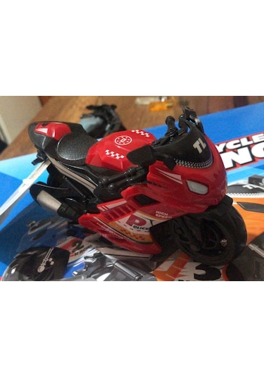 Oyuncak Sürtmeli Polis Motorsikleti 15 Cm Kırmızı Model Motorsiklet