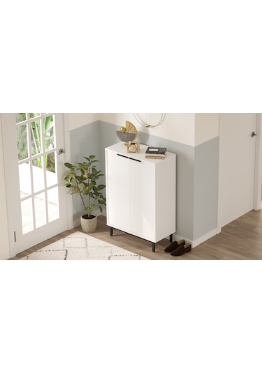 Robin Home Rio Ayakkabılık Metal Ayaklı 5 Raflı Beyaz