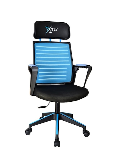 Xfly Plastik Ayaklı Oyuncu Koltuğu - Mavi File - 2395D0542