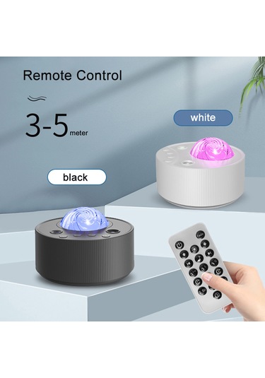 Wezone Romantik Işık Projeksiyon Lambası - Usb Bağlantılı, Uzaktan Kumandalı Gece Lambası Siyah