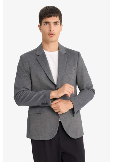 Defacto Slim Fit Dar Kesim Blazer Ceket F7690ax25auar198 Antrasit