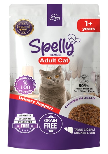 Spelly Pouch Tavuklu Ciğerli Yetişkin Kedi Maması 24 x 85 G