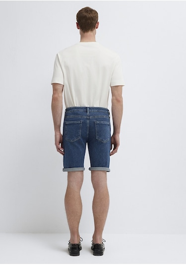 Mavi - Brian Premium Blue Puslu Koyu Mavi Jean Şort 04184a3304