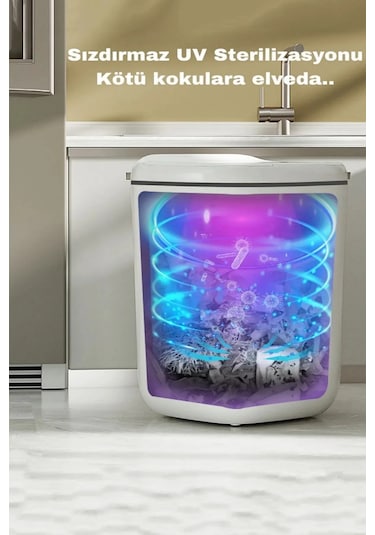 Baysa Sensörlü Çöp Kovası Mutfak Banyo Ofis 20l Uv Işıklı Kova