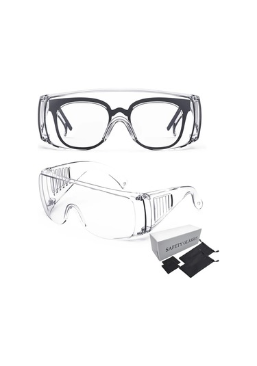 Willowhaven 2 Adet Transparan Buğu Önleyici Endüstriyel Koruyucu Gözlük, Taşıma Çantası Ve Temizlik Bezi
