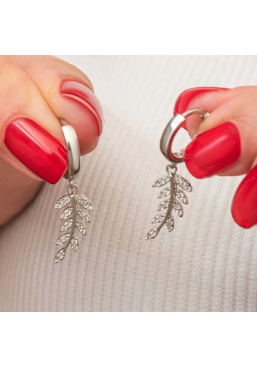 Gümüş Sallantılı Başak Kadın Küpe Gümüş