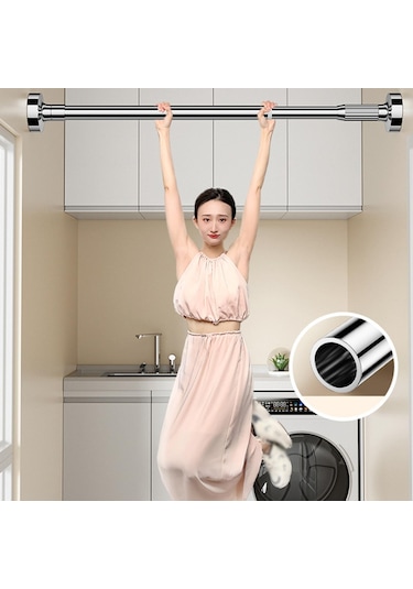 Homyl Ayarlanabilir Dolap Çubuk Balkon Yatak Odası Asılı 0,5-ila-0,8-m-gümüş Gümüş Diğer