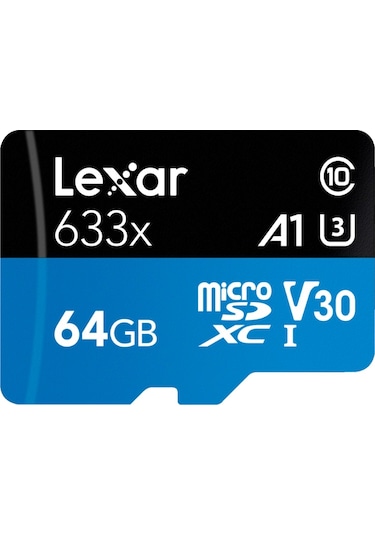 Lexar High Performance 633X 64 GB MicroSDXC Class 10 V30 UHS-I Hafıza Kartı + Adaptör
