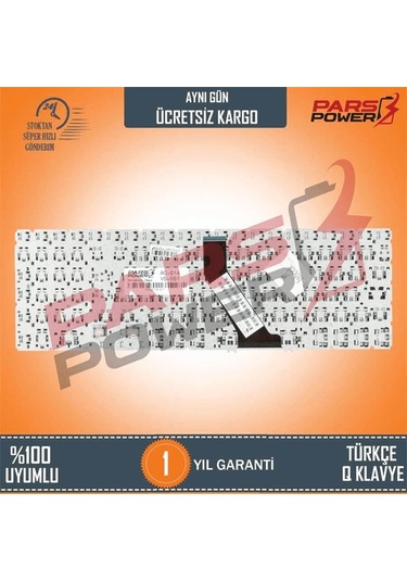 Acer Uyumlu Aspire V5-531, V5-551, V5-571, V5-552, V5-572, V5-573g Serisi Notebook Klavye (Siyah TR) (Pars Power) 782534