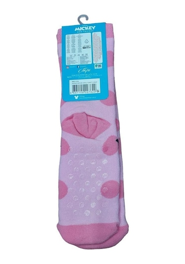 Mınnıe Mause Tabanı Kaydırmaz Kışlık Havlu Çocuk Çorap-pembe Pembe