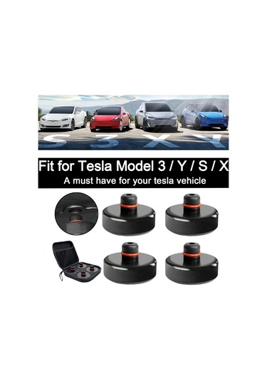 Honeybeeshop Tesla'nın 2013 2024 Model 3 S X Y İçin 4'lü Paket Jack Free Jack Kapakları Depolama Kutusu İle Kauçuk Jack Ped Seti