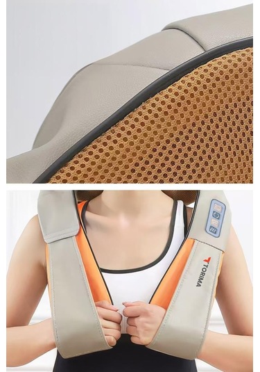 Torima Qy-666 Siyah Ovmalı Isıtmalı Boyun Sırt Bel Omuz Bacak Masaj Yastığı Masaj Aleti Siyah