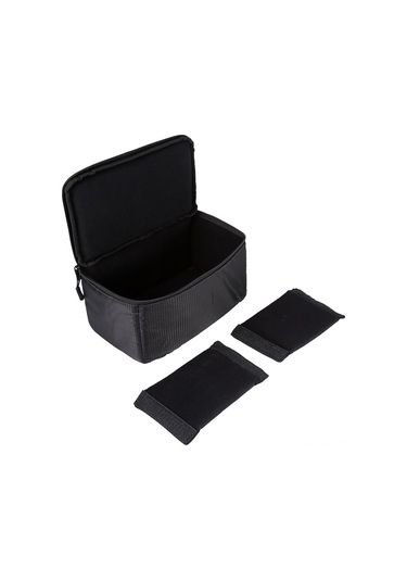 Vkemall Siyah Lens Kılıfı, Yumuşak Dolgulu, Su Geçirmez, 3 Fermuar, 26x15x14cm, Kamera Lens Koruyucu, Çantalara Bağlanabilir