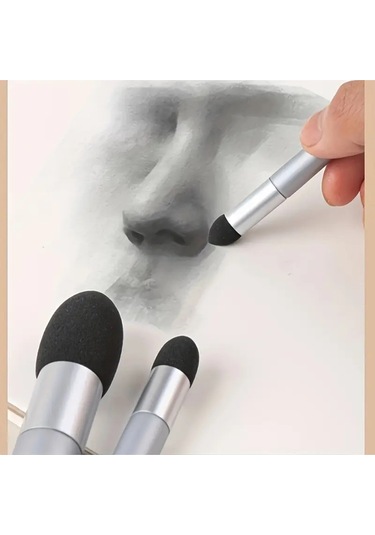 Sünger Vurgulayıcı, Detay Gölgeleme, Kara Kalem Silgi, Pastel Tonlama, Yıkanabilir-pembe Set 3'lü