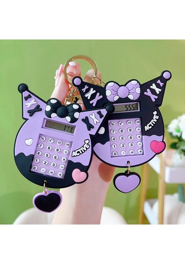 Hangfox Kara Kuromi Desenli Mini Hesap Makinesi Anahtar Zinciri - Arkada Labirent Bulmaca Ve Eğitici Oyun Özelliği