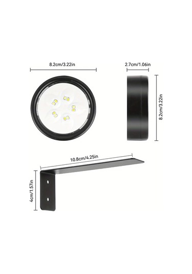 Xuweiwei Hotu 4 Adet Uzaktan Kumandalı Led Duvar Aplikasyonu Ayarlanabilir Manyetik Klips Işık 3 Renk Seçeneği Pil İle Çalışır Abs Plastik Beyaz