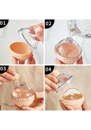 Büro Ev Ofis Buzdolabı İçin Silikon Hunili Kolay 4,5cm Küre Buz Yapıcı Buzluk Diğer