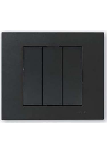 11 Adet Ovivo Grano Siyah Üçlü Anahtar Çerçeve Dahildir 11'li