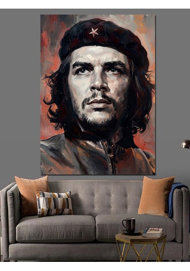Che Guevara Klasik Devrimci Portresi Dekoratif Kanvas - Mdf Ahşap Tablo