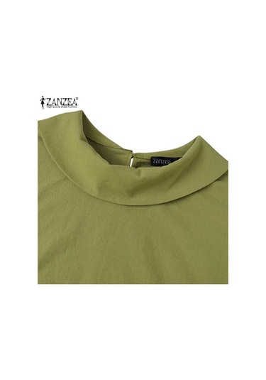 Zanzea Pamuklu Kıyafetler Bayan Bluz Ve Pantolon Yaz İki Parçalı Takım Elbise Set Mavi