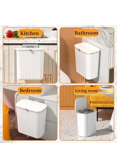 Sones 9l Mutfak Askılı Atık Kutusu Kapaklı Sürgülü Kapaklı Lavabo Altı Çöp Kutusu Yeşil