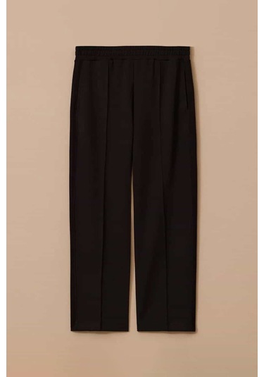 Kadın Büyük Beden Ön Dikişli Pantolon - Siyah Siyah