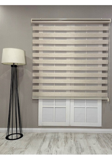 Donatti Bambu Zebra Stor Güneşlik Perde Bej Bej