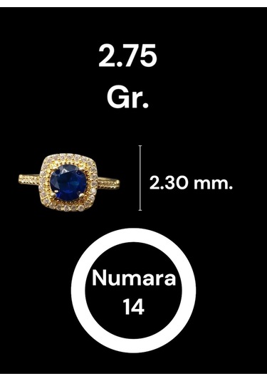 Safir Taşlı Gümüş Yüzük - 925 Ayar Baget Model Zarif Tasarım" Gümüş