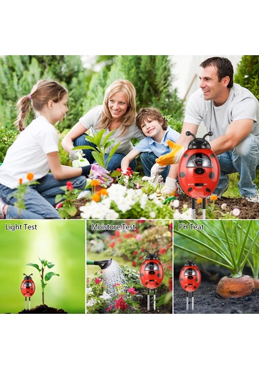 Yaleker Böcek Şekilli Toprak Test Cihazı - Nem, Asitlik Ph 3.5-8 Ölçer, Bitki Bakımı İçin, Pil Yok