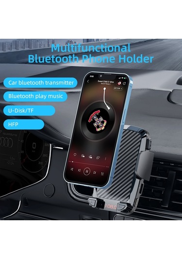 Yerçekimi Araç Montaj Hava Firar Telefon Tutucu Braketi Mp3 Çalar Fm Bluetooth Verici