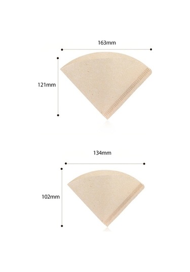 Doğal V Şekilli Kahve Filtre Kağıdı - 100 Adet, 1-2 Kişilik, Yüksek Kaliteli Kağıt, Damlatma Yöntemi İçin İdeal Diğer Diğer