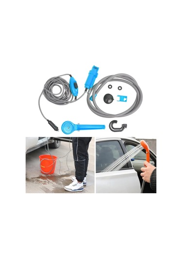 Sarı-12v Elektrikli Su Pompası Araba Oto Yıkama Kamp Yürüyüş Seyahat Açık Duş Seti