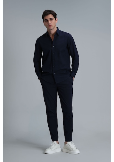 Lufian Erkek Lıne Basic Comfort Fit Gömlek 111010614 Lacivert