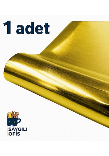 Saygılıofis Aynalı Metalik Fon Kartonu 50x70cm Sarı