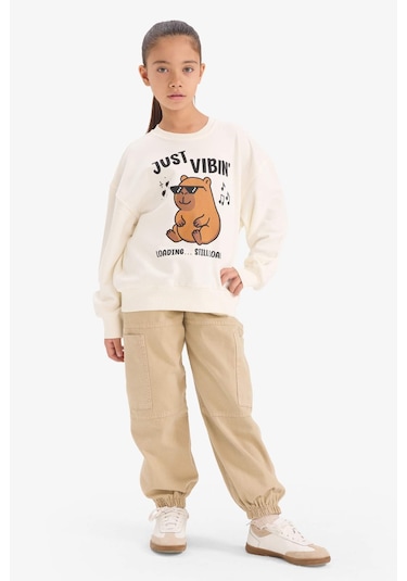 Defacto Kız Çocuk Relax Fit Bisiklet Yaka Baskılı Sweatshirt G3406a825wner105 Ekru-er105 Defacto Kız Çocuk Relax Fit Bisiklet Yaka Baskılı Sweatshirt G3406a825wner105 Ekru-er105