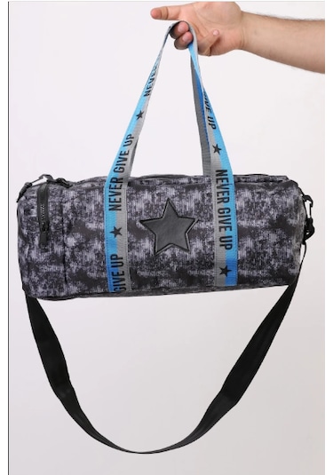 Yıldız Baskılı Spor Çanta, Yan Cepli , Çocuk Spor Çanta Siyah