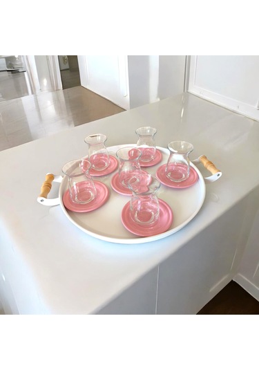 Ay Tabağı-bardak Altlığı-metal Açık Pembe Çay Tabağı-paslanmaz Ka Açık Pembe