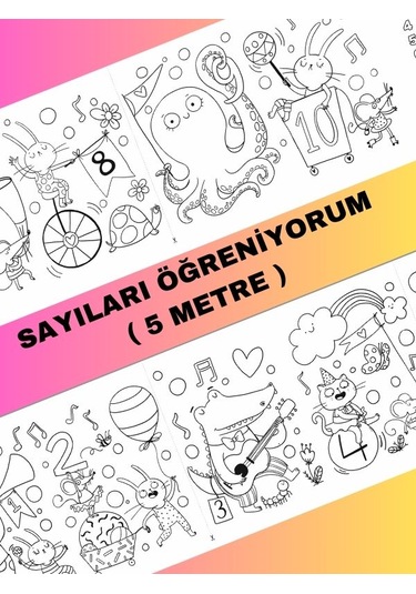 Sayıları Öğreniyorum Boyama Kağıdı 5 Metre