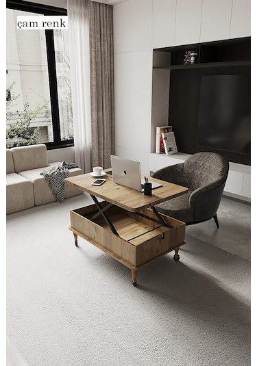 Kolexonline Nino Akıllı Sehpa Tekerli Ayaklı Çekmeceli