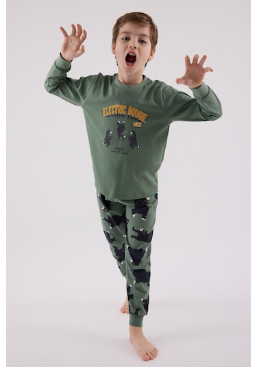 Rolypoly Erkek Çocuk Yeşil Pijama Takımı Rp3657-c-v2