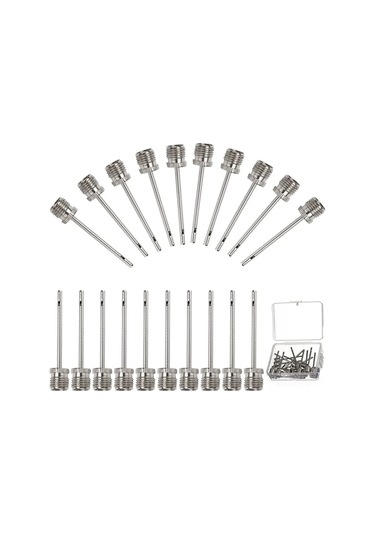 Vkemall 20 Adet Paslanmaz Çelik Spor Topu Şişirici İğnesi Futbol Basketbol Volleyball Hava Pompası İğnesi Sağlam Ve Kolay Kullanım