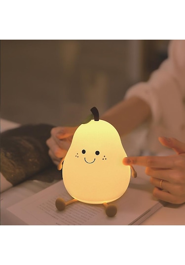 Çocuk Odası İçin Gece Lambası, Sevimli Gece Lambası Silikon Kendin Yap Armut Lambası Erkek Çocuklar Kızlar İçin, 7 Led Renk Değiştiren Musluk Kontrolü Taşınabilir Bebek Odası Gece Lambası Diğer