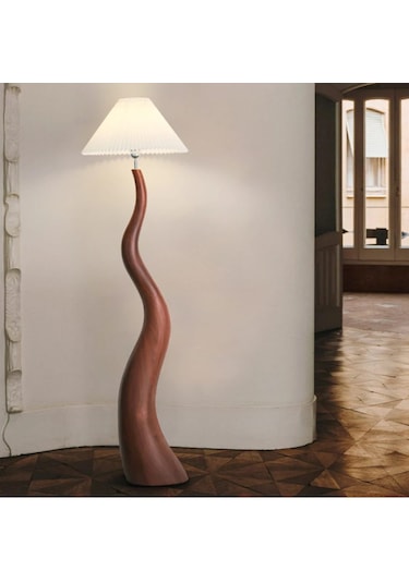 Yüceeller Fransız İskandinav Lux Lambader Ceviz Rengi
