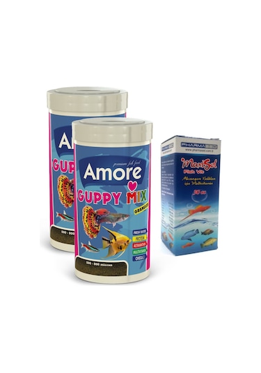 Guppy Mix Granules 500ml Lepistes Tropikal Balık Yemi ve Vitamini