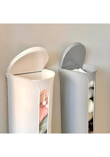 Yaozixa Duvar Montlu Dikey Çanta Depolama Organizatörü, 9x9x30 Cm, Hızlı Erişim Açık Kapağı, Dayanıklı Polipropilen, Market Ve Çöp Çantaları İçin Beyaz