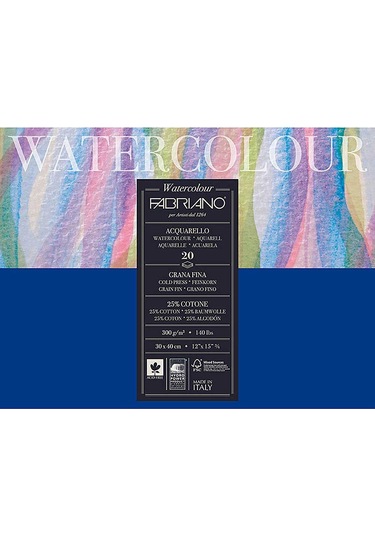 Fabriano Sulu Boya Defteri Blok Soğuk Baskı 300 G 30x40 CM 20