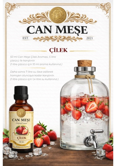Can Meşe Hazır Karışım Çilek Kiti - Hazır Karışım Çilek Aroması 50 ML