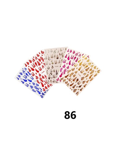 Reedark 5'li Set Parlak Alev Desenli Tırnak Çıkartması - Dıy Tırnak Sanatı Dekoru