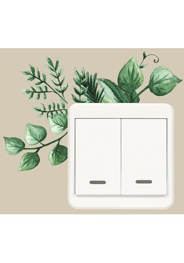 Duvar Resimleri Süs Çıkarılabilir Renkli Yeşil Bitki Anahtarı Duvar Çıkartması, Seçenekler: 2 Diğer