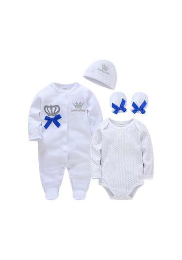 Pembe Bebek Kız Giysileri Set Erkek Pijama Bebe Fille Şapka Eldiven Pamuk Nefes Yumuşak Ropa Bebe Yenidoğan Uyuyanlar Bebek Pijamaları Pembe